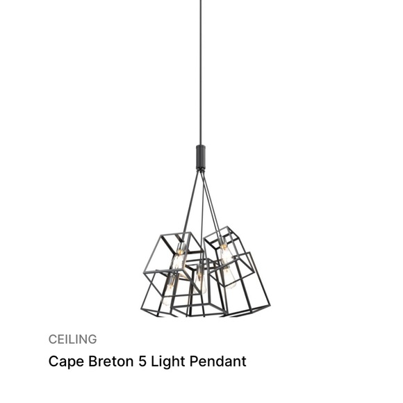 NEW in BOX stunning Cape Breton 5 pendant light in Buffed Nickel and Graphite - Picture 2 of 8